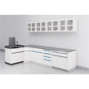 Banc de lucru pentru laborator oțel-lemn